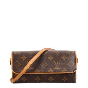 Louis Vuitton Brown Monogram Canvas Pochette Twin Pm (Authentic Pre-Loved)